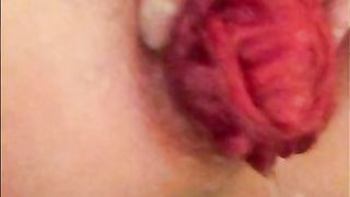 Bathroom fun. Anal dildo, rosebud and prolapse masturbation with some pissing.