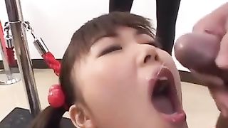 Asian gokkun uncensored - face covered with cum