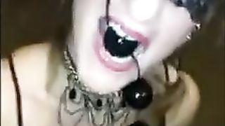 Tasting her anal beads