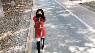 Chinese Girl outdoor exhibitionism BDSM Training 184