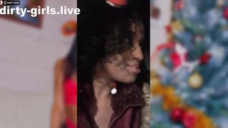 Ebony slut crazy puke show in garden