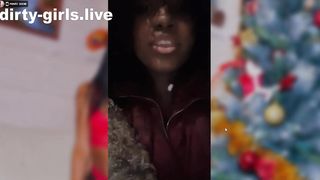 Ebony slut crazy puke show in garden