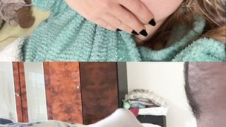 Sexy Blonde Woman watching me Jerk Off