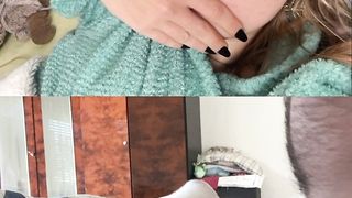 Sexy Blonde Woman watching me Jerk Off