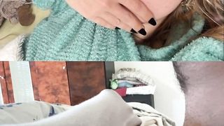 Sexy Blonde Woman watching me Jerk Off