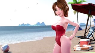 ◈ Aunt Cass’s Sunny Beach Vacation Turns Into Wet MILF Fuckfest this(4K HENTAI)