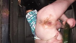 French amateur scat anal fuck in car