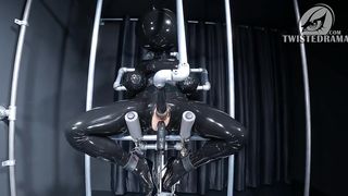 Bound vibed anal Fuckmachine