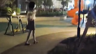 Chinese Girl outdoor exhibitionism BDSM Training 197