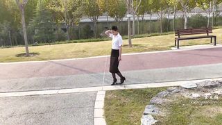 Chinese Girl outdoor exhibitionism BDSM Training 198