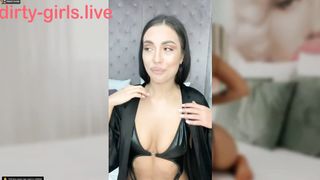 Beauty white camgirl puke in hand and put all over body