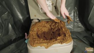My Overflowing Camping Toilet - orgasm in lots of saved shit