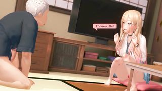 Grandpa caught with her panties