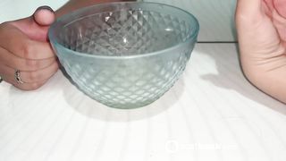 Piss into her ass then she drinks it