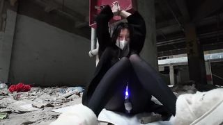 Chinese Girl outdoor exhibitionism BDSM Training 207