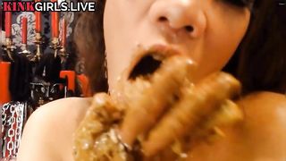 Sexy Asian Covered In Her Own Poo, Vomit & Eat Shit