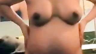 Unaware Pregnant lightskin milf Nicole with pretty titties and sexy body ????