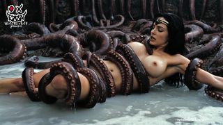 wonder woman bonded by tentacles