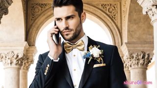 AI-generated bride cheats before the wedding getting fucked and anal creampied