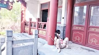 Chinese Girl outdoor exhibitionism BDSM Training 233