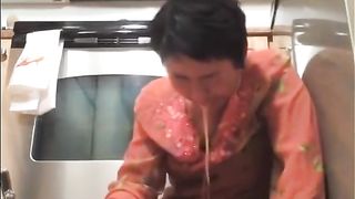 Chubby Asian had to much to drink