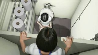 Young love in the restroom