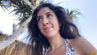 Cum walk on the beach