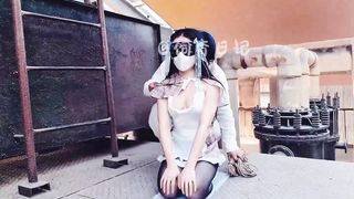 Chinese Girl outdoor exhibitionism BDSM Training 236