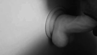 Michel dube sucking dildo on wall exposed