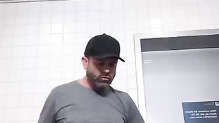 Me licking clean a public toilet