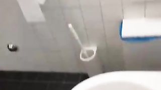 Me licking clean a public toilet