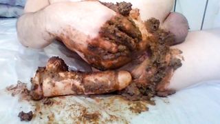 scat play with dildo