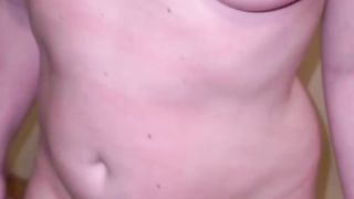 Hard face slapping while standing on fuck machine