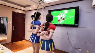 Tied up lesbians serving each other 338