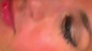 Brunette Slut Takes Hard Gangbang Facials and Deepthroat
