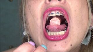 In the Bathroom Playing and Swallowing Huge Sausages