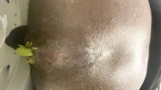 Freaky bbc black guy fills toilet