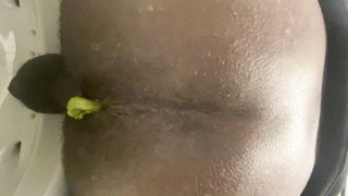 Freaky bbc black guy fills toilet