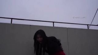 Chinese Girl outdoor exhibitionism BDSM Training 255