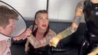 Double Dom with Lady Valeska Dildo Fetching Sissy ft Mistressae