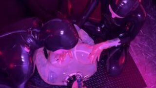 Objectrifying a Rubber Sex Toy Face Sitting and Dildo Gag Riding