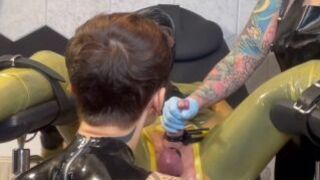 Sounding and Anal Stretching Double Domme in Latex with Madame L