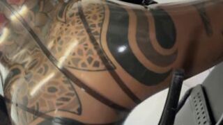 Solo 2 Showcasing Translucent Latex Outfit and Hankeys Toys Stra