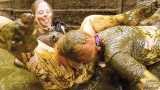 Alice Maze Lyndra Lynn Two Girls One Cowshed lesbian cowshit fisting